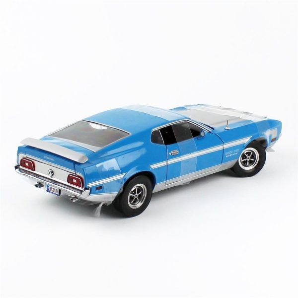 1/18 1971 Ford Mustang BOSS 351 Mavi Diecast, Sunstar 3628 - Görsel 4