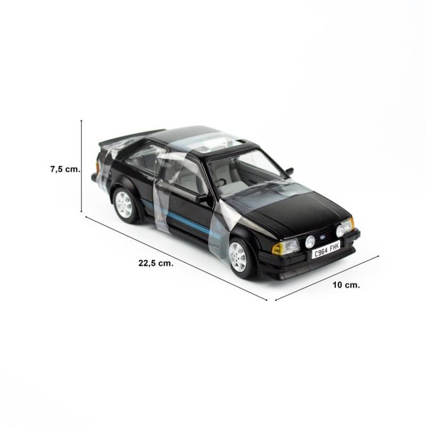 1/18 1984 Ford Escort RS Turbo Siyah Diecast, Sunstar 4964 - Görsel 5