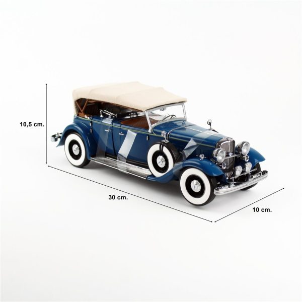 1/18 1932 Ford Lincoln KB Top Up Dido Mavi Diecast, Sunstar 6169 - Görsel 5