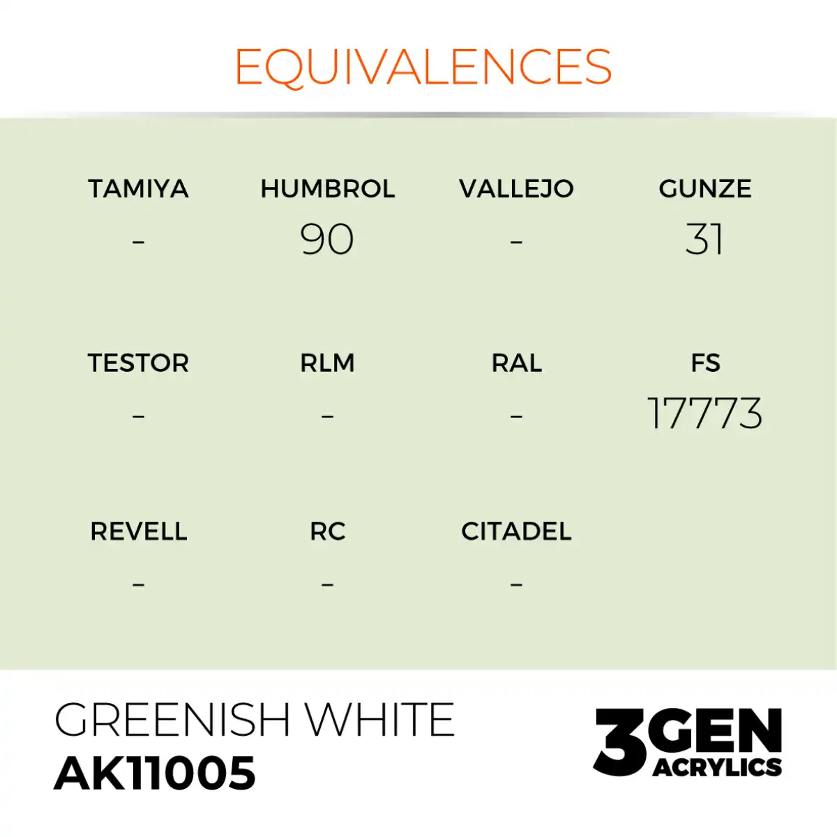 AK Interactive 11005, 17 ml. 3GEN Greenish White maket boyası - Görsel 3