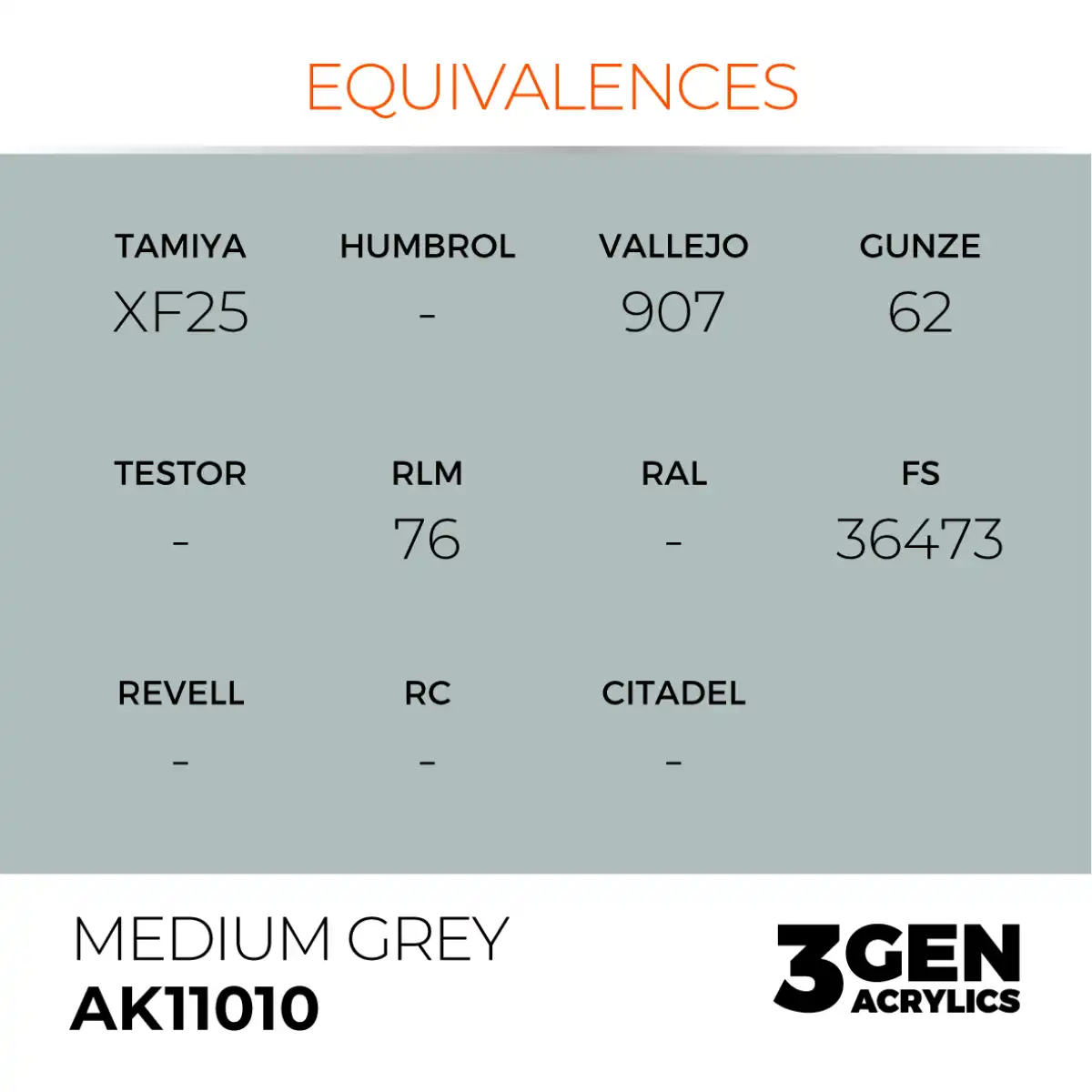 AK Interactive 11010, 17 ml. 3GEN Medium Grey maket boyası - Görsel 3
