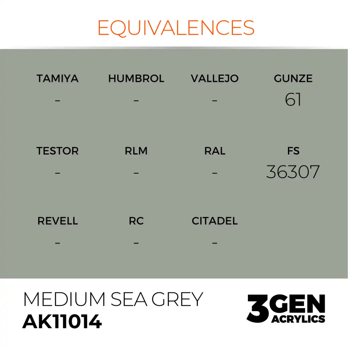 AK Interactive 11014, 17 ml. 3GEN Medium Sea Grey maket boyası - Görsel 3