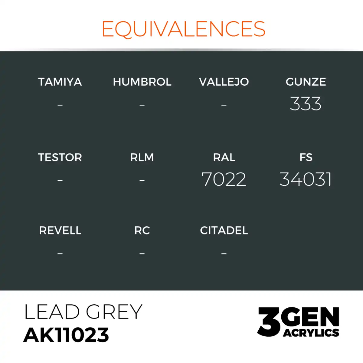 AK Interactive 11023, 17 ml. 3GEN Lead Grey maket boyası - Görsel 3