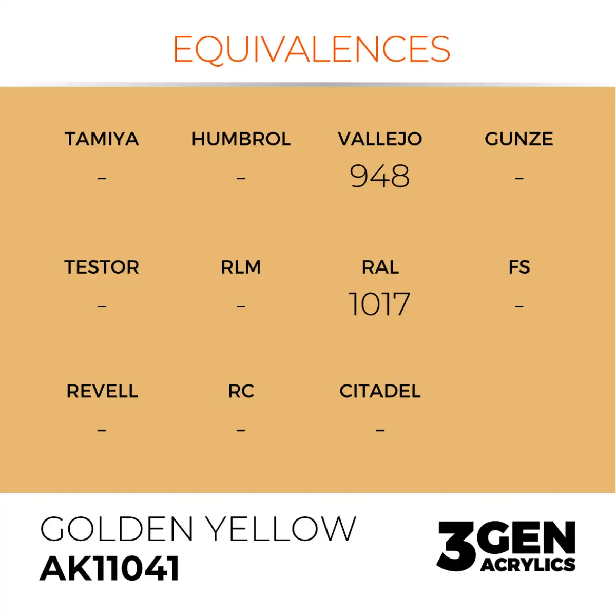 AK Interactive 11041, 17 ml. 3GEN Golden Yellow maket boyası - Görsel 3
