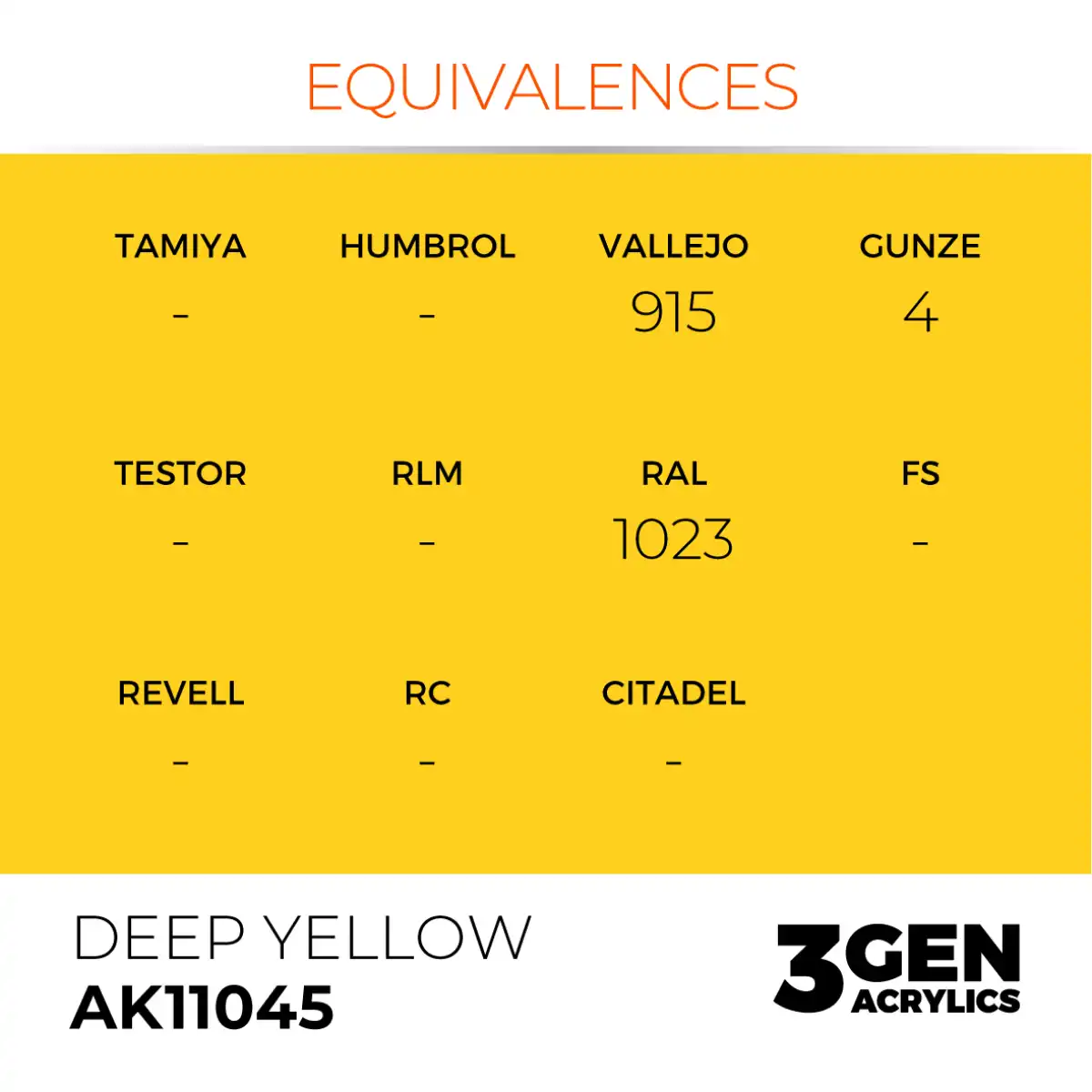 AK Interactive 11045, 17 ml. 3GEN Deep Yellow maket boyası - Görsel 3