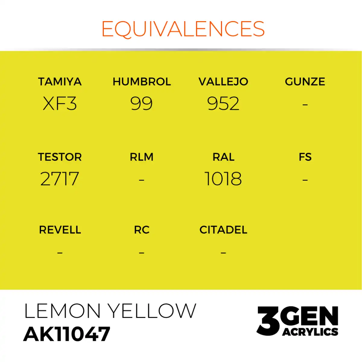 AK Interactive 11047, 17 ml. 3GEN Lemon Yellow maket boyası - Görsel 3