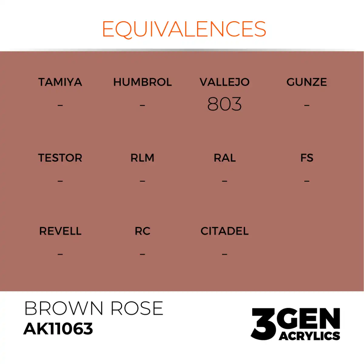 AK Interactive 11063, 17 ml. 3GEN Brown Rose maket boyası - Görsel 3