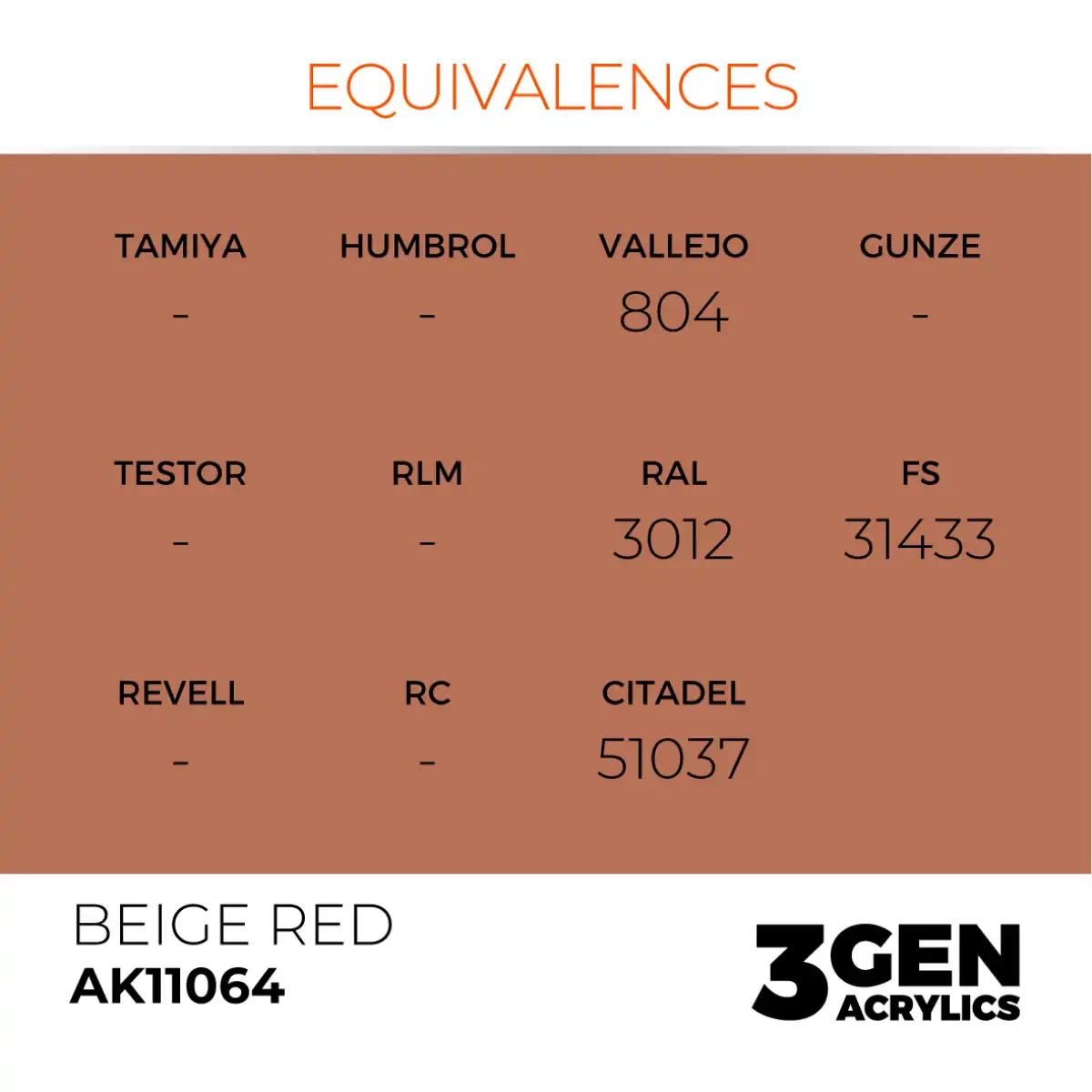 AK Interactive 11064, 17 ml. 3GEN Beige Red maket boyası - Görsel 3