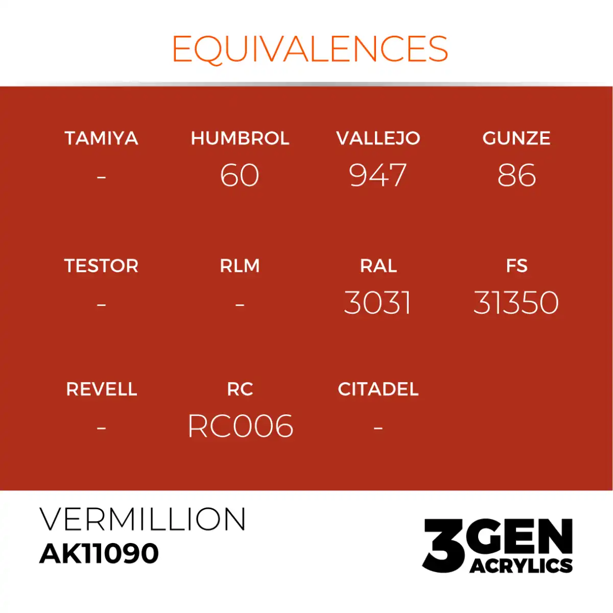 AK Interactive 11090, 17 ml. 3GEN Vermillion maket boyası - Görsel 3