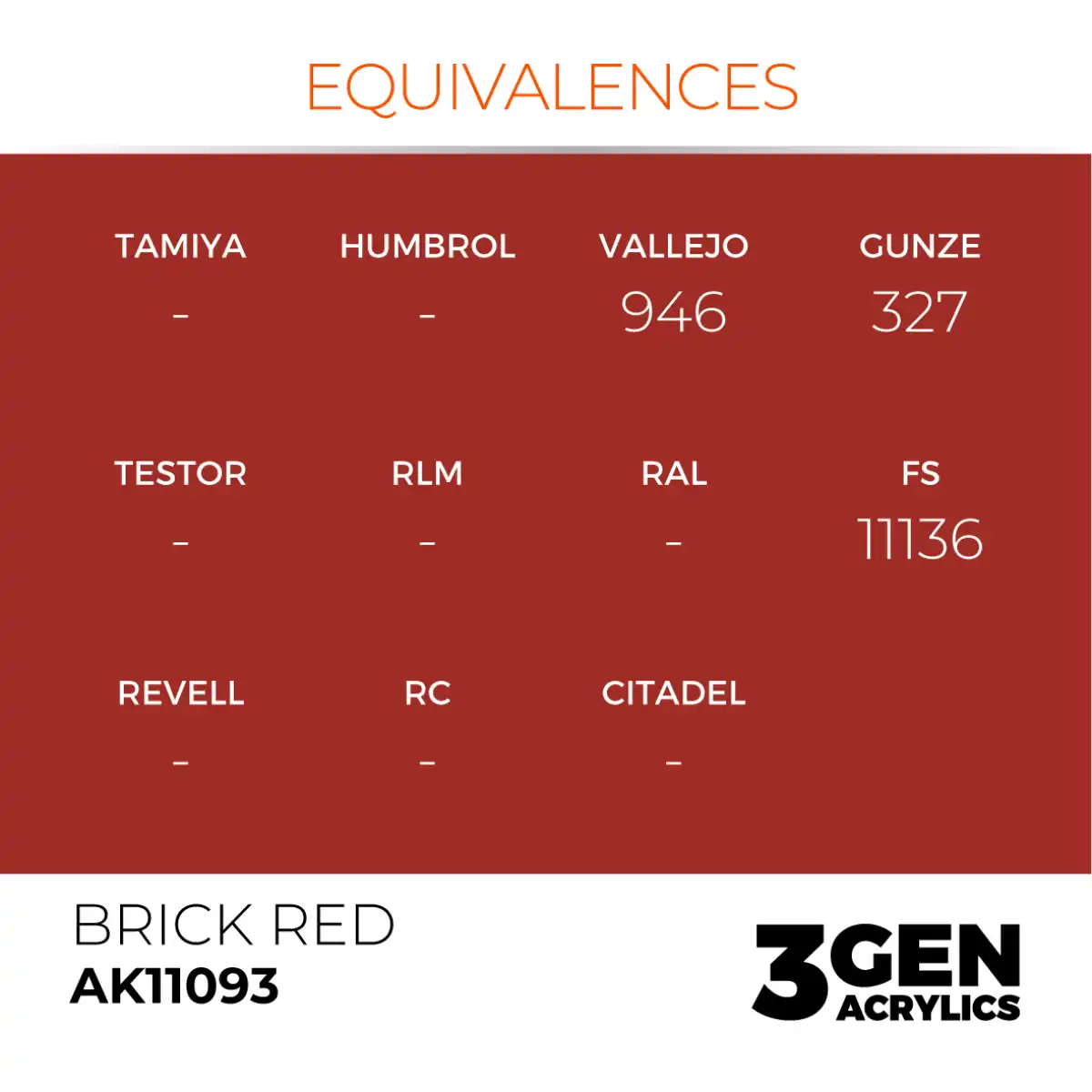 AK Interactive 11093, 17 ml. 3GEN Brick Red maket boyası - Görsel 3