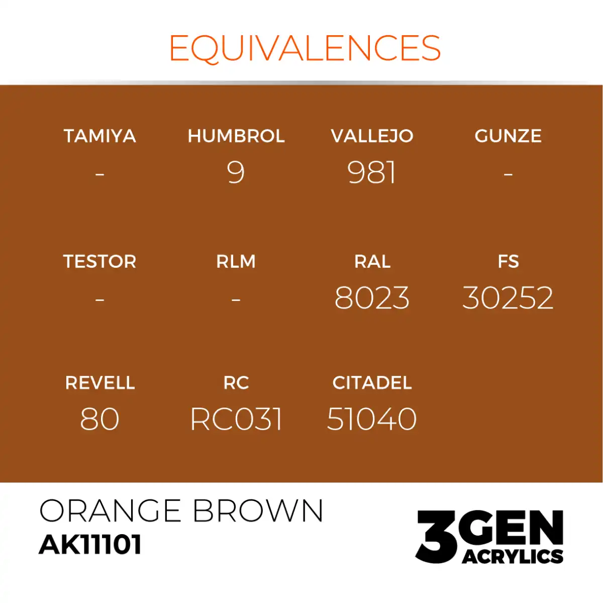 AK Interactive 11101, 17 ml. 3GEN Orange Brown maket boyası - Görsel 3