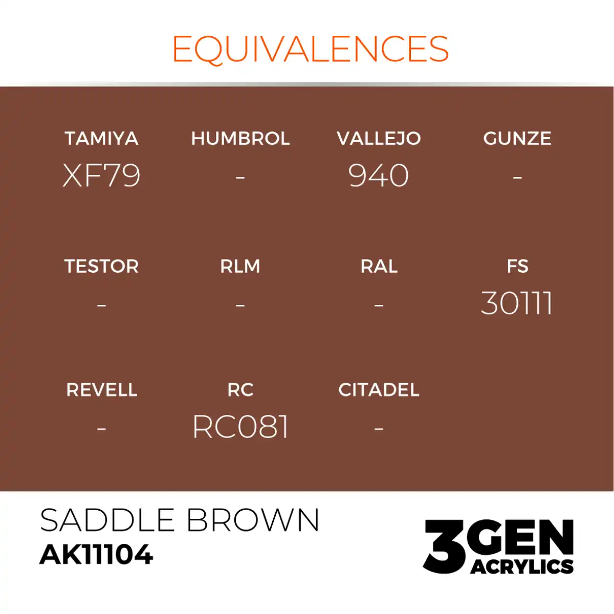 AK Interactive 11104, 17 ml. 3GEN Saddle Brown maket boyası - Görsel 3