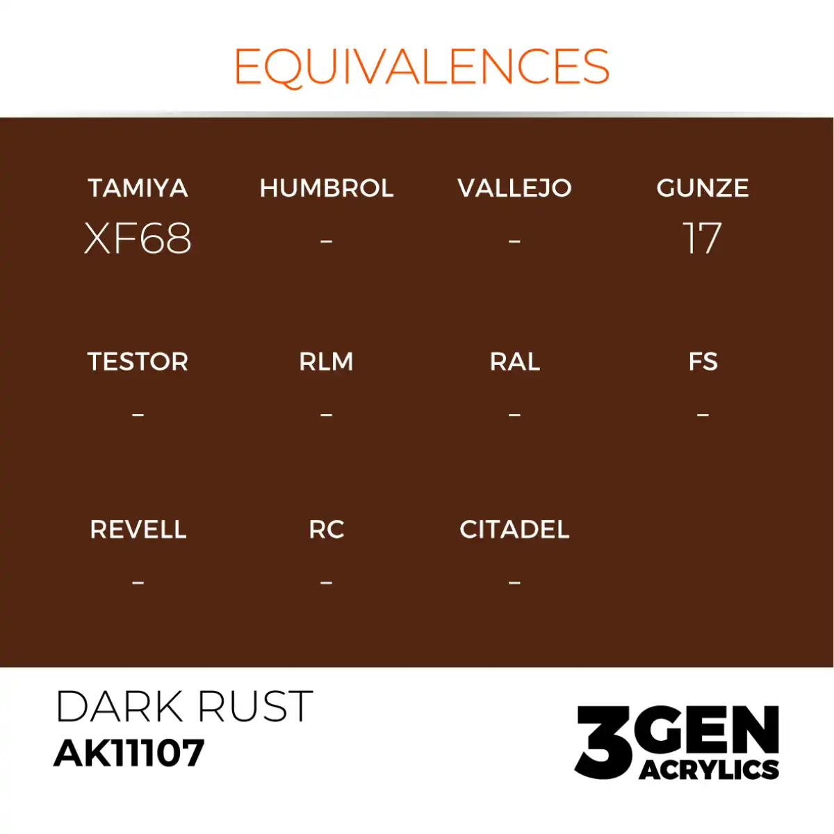 AK Interactive 11107, 17 ml. 3GEN Dark Rust maket boyası - Görsel 3