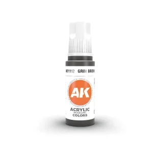 AK Interactive 11112, 17 ml. 3GEN Grim Brown maket boyası
