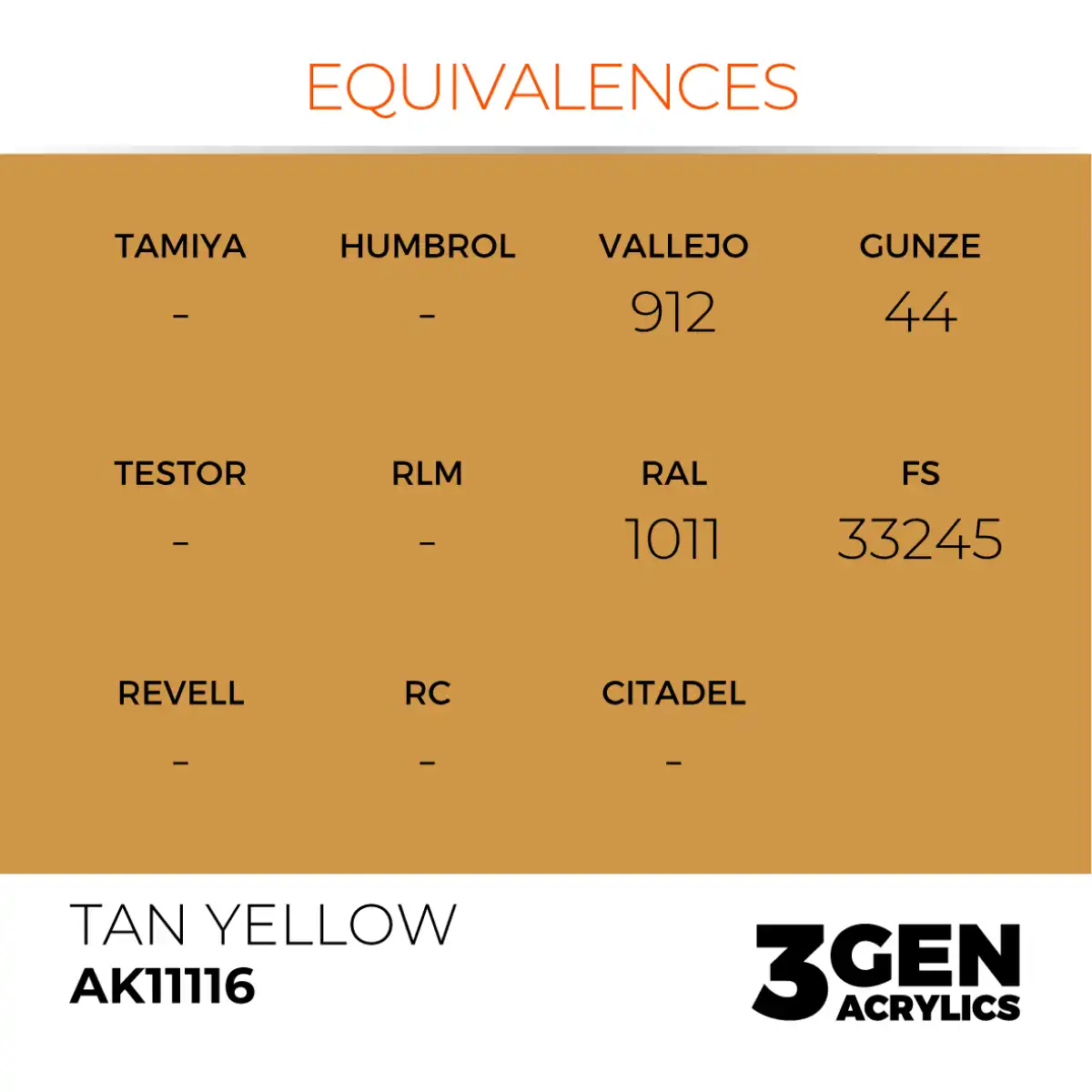 AK Interactive 11116, 17 ml. 3GEN Tan Yellow maket boyası - Görsel 3