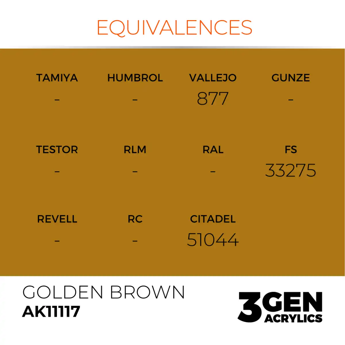 AK Interactive 11117, 17 ml. 3GEN Golden Brown maket boyası - Görsel 3