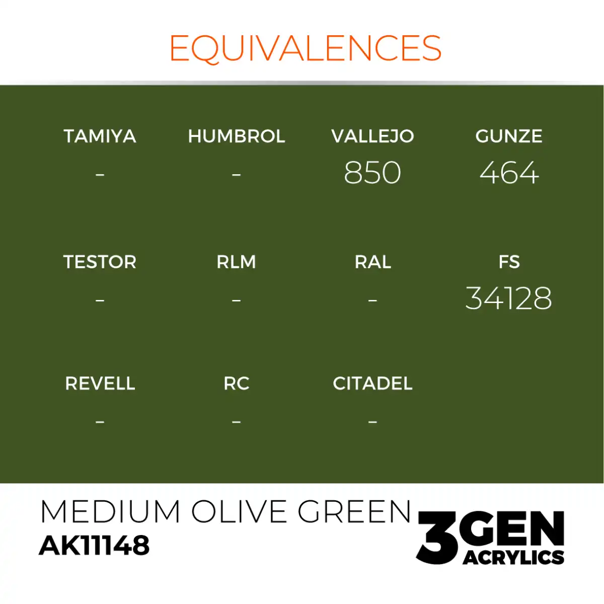 AK Interactive 11148, 17 ml. 3GEN Medium Olive Green maket boyası - Görsel 3