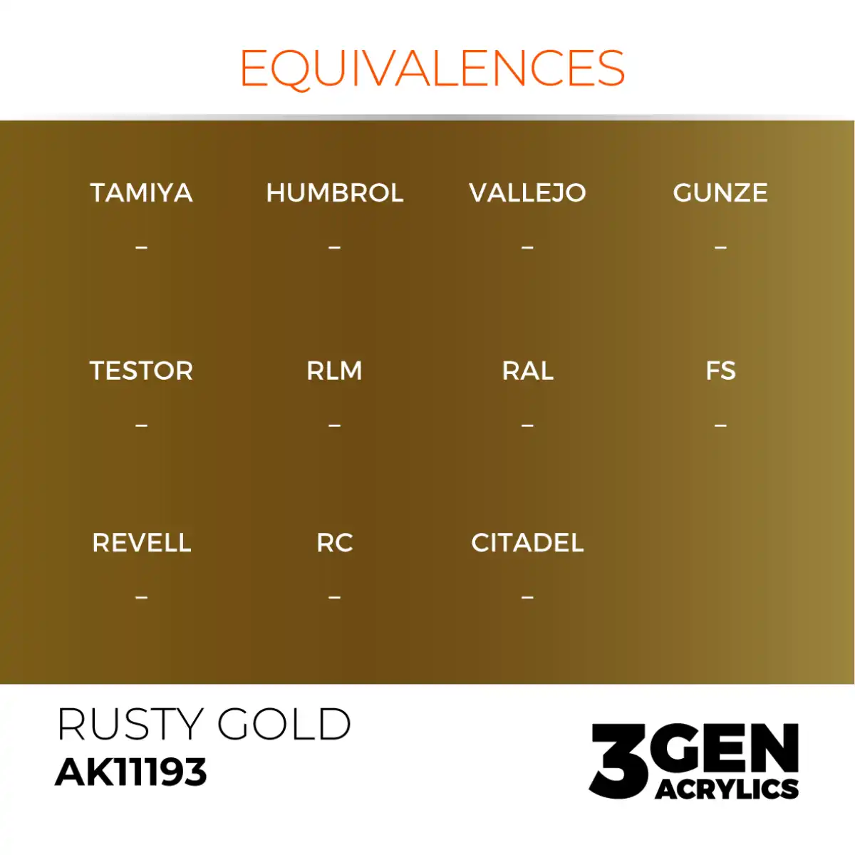 AK Interactive 11193, 17 ml. 3GEN Rusty Gold maket boyası - Görsel 3