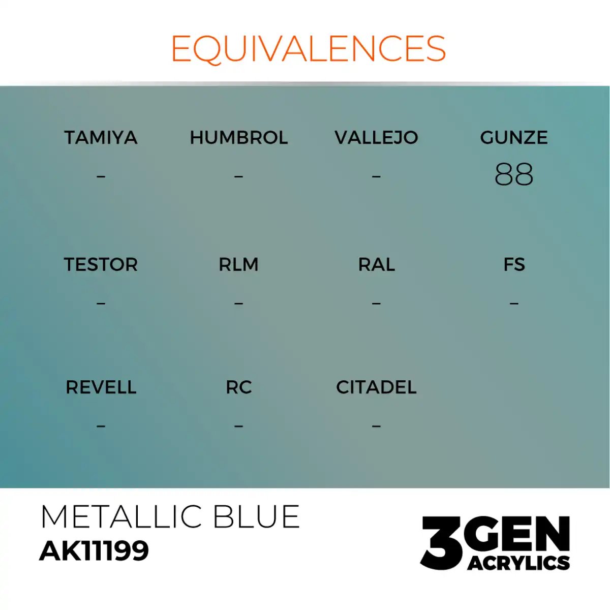 AK Interactive 11199, 17 ml. 3GEN Metallic Blue maket boyası - Görsel 3