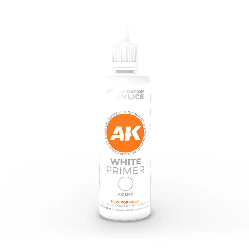 AK Interactive 11240, 100 ml. Beyaz Astar maket boyası