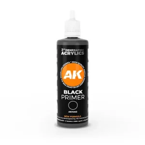 AK Interactive 11242, 100 ml. Siyah Astar maket boyası