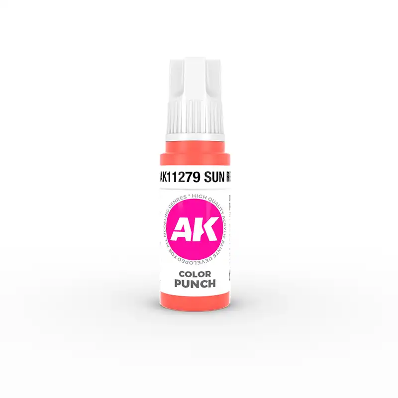 AK Interactive 11279, 17 ml. 3GEN Güneş Kırmızı Ultra Pigmentli maket boyası