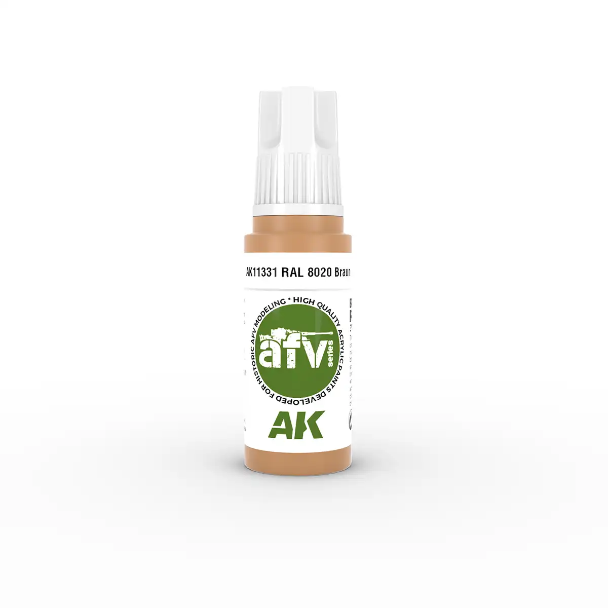 AK Interactive 11331, 17 ml. 3GEN RAL 8020 Braun AFV maket boyası