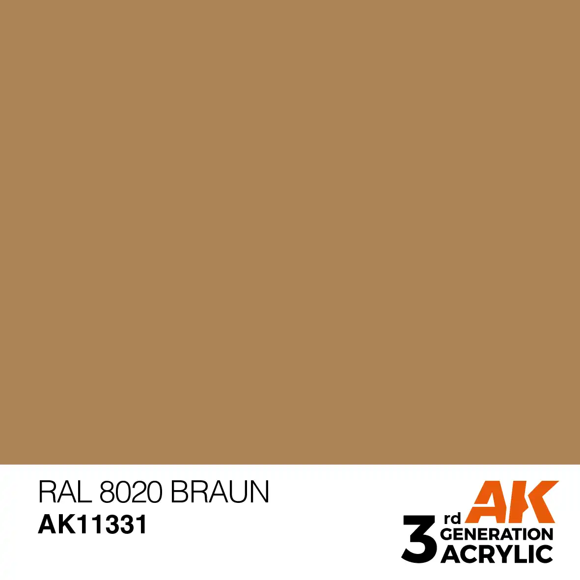 AK Interactive 11331, 17 ml. 3GEN RAL 8020 Braun AFV maket boyası - Görsel 2