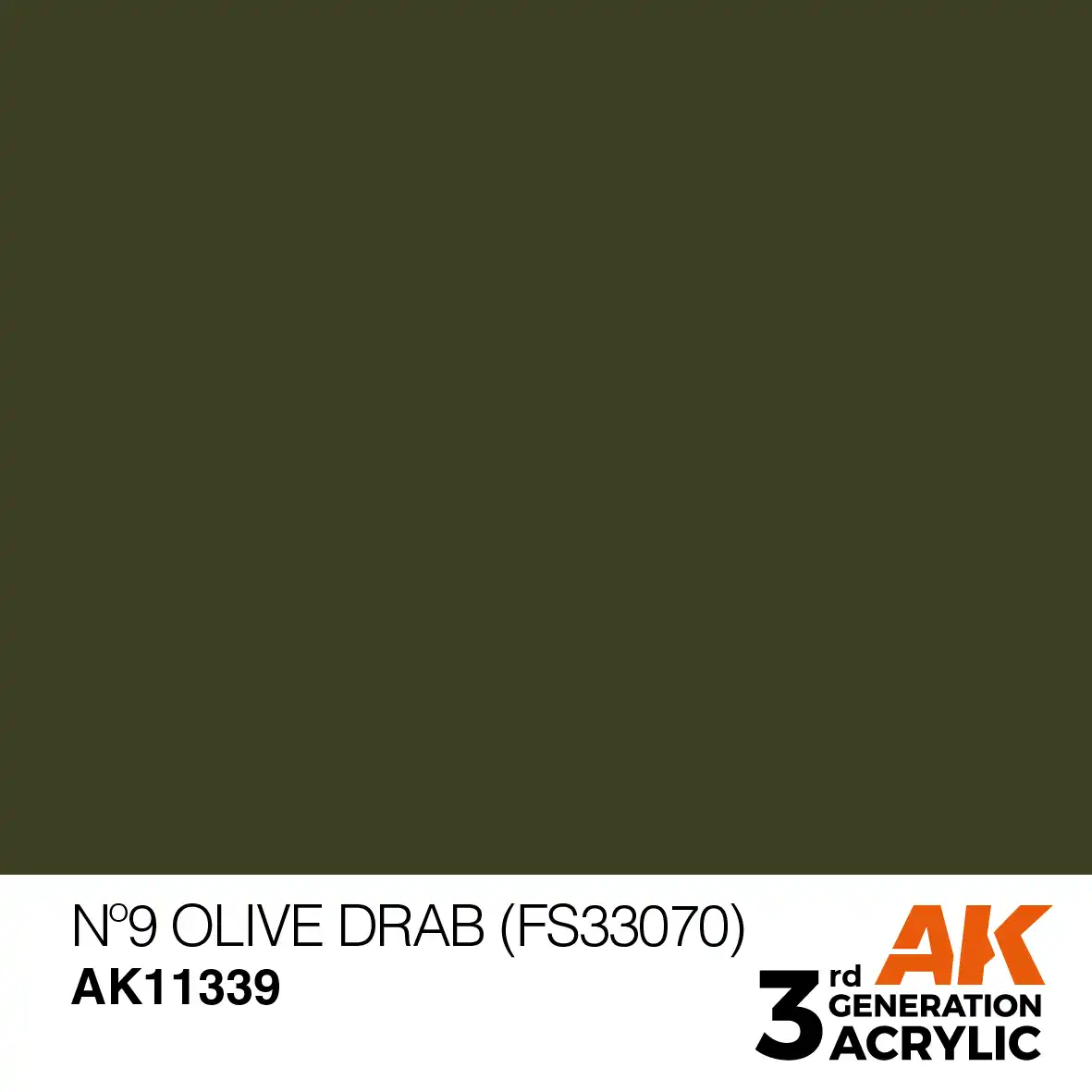 AK Interactive 11339, 17 ml. 3GEN Olive Drab Nº 9 (FS33070) AFV maket boyası - Görsel 2