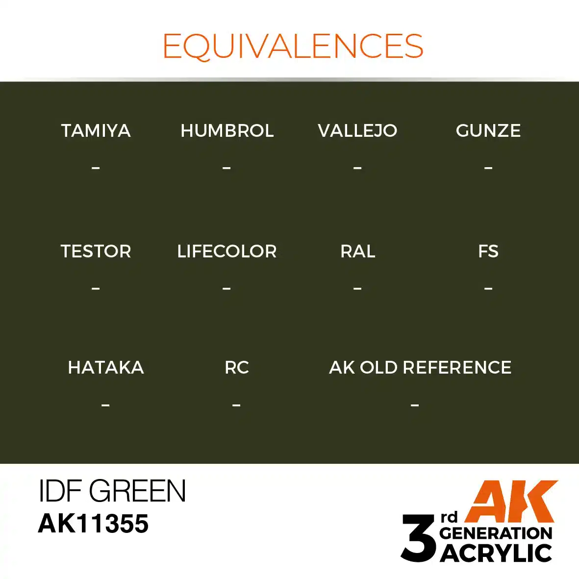 AK Interactive 11355, 17 ml. 3GEN IDF Green AFV maket boyası - Görsel 3