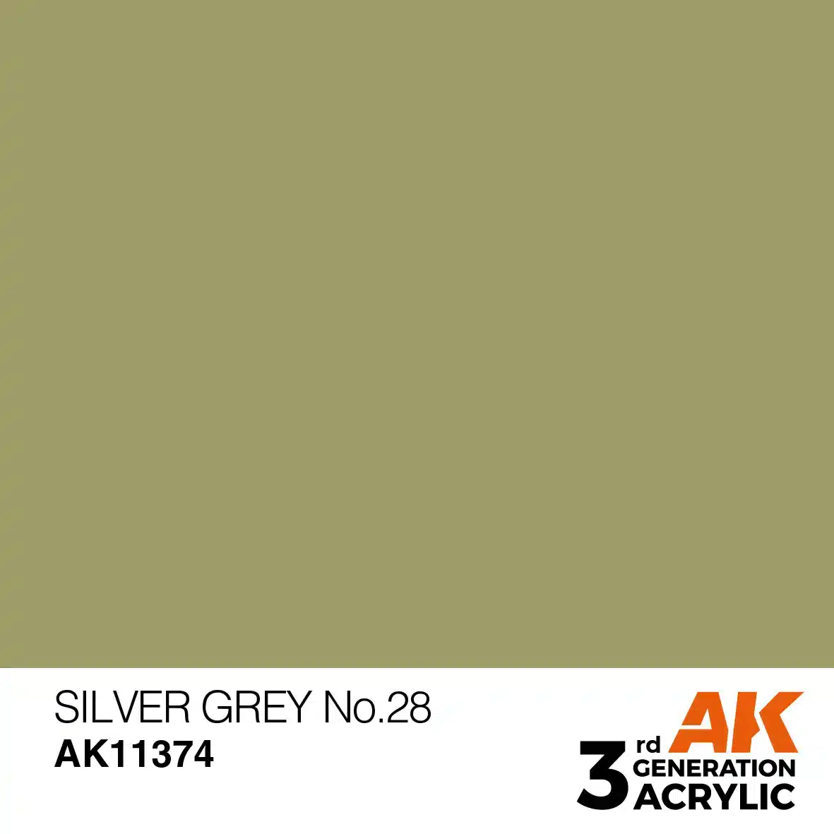 AK Interactive 11374, 17 ml. 3GEN Silver Grey No.28 AFV maket boyası - Görsel 2