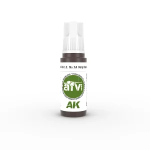 AK Interactive 11384, 17 ml. 3GEN S.C.C. No.1A Very Dark Brown AFV maket boyası