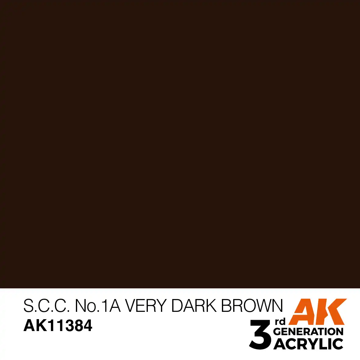 AK Interactive 11384, 17 ml. 3GEN S.C.C. No.1A Very Dark Brown AFV maket boyası - Görsel 2