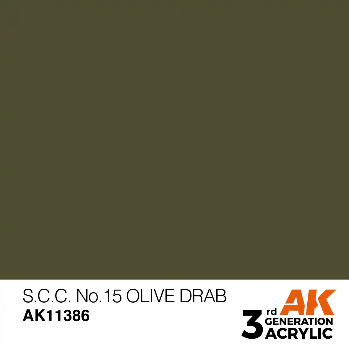 AK Interactive 11386, 17 ml. 3GEN S.C.C. No.15 Olive Drab AFV maket boyası - Görsel 2