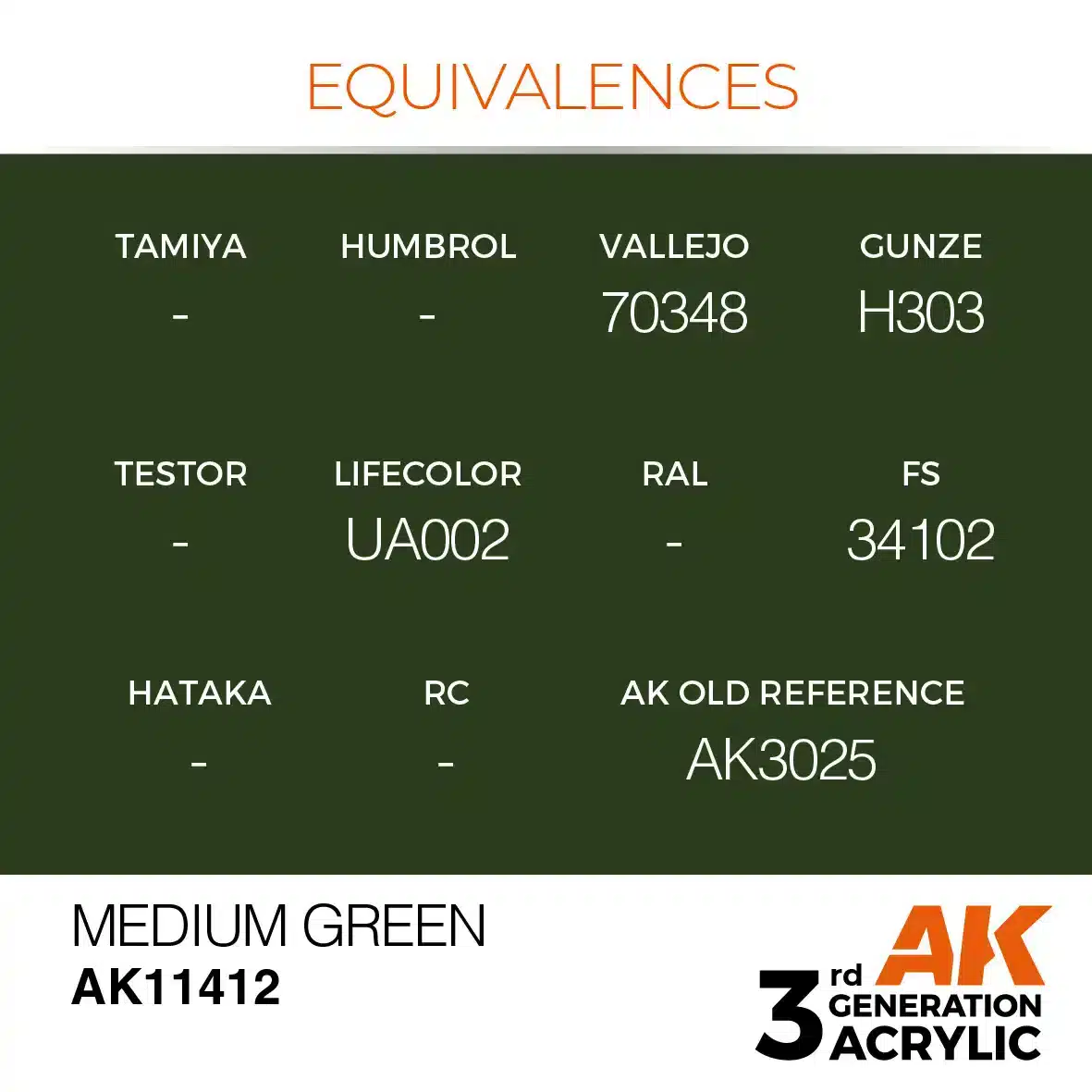 AK Interactive 11412, 17 ml. 3GEN Medium Green Figür boyası - Görsel 3