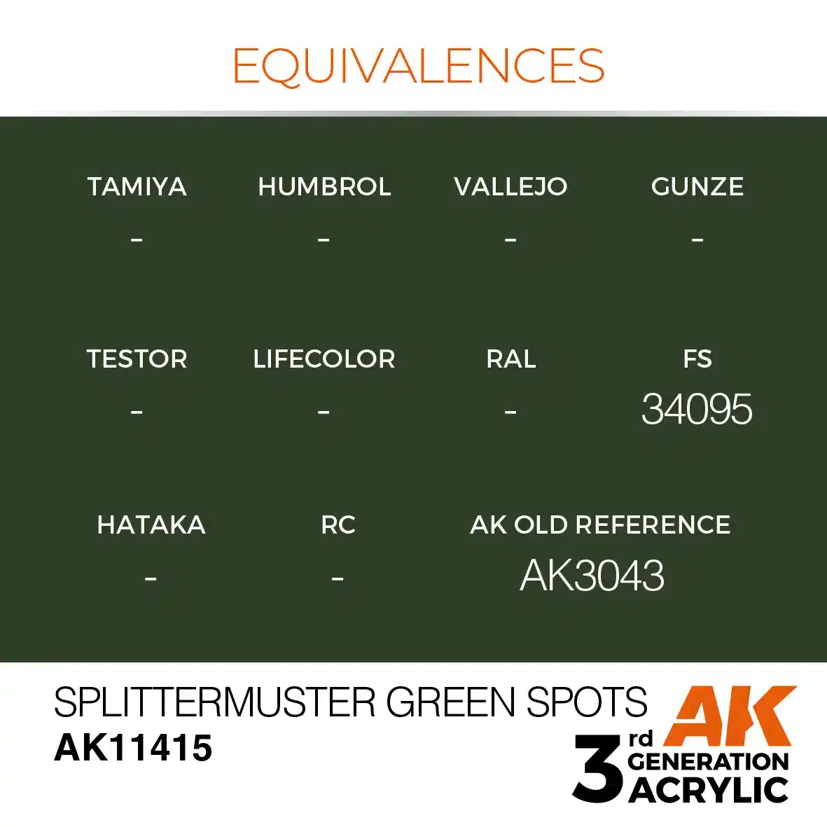 AK Interactive 11415, 17 ml. 3GEN Splittermuster Green Spots Figür boyası - Görsel 3