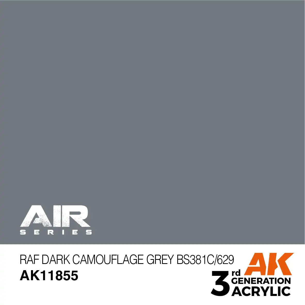 AK Interactive 11855, 17 ml. 3GEN RAF Dark Camouflage Grey BS381C/629 Aircraft maket boyası - Görsel 2