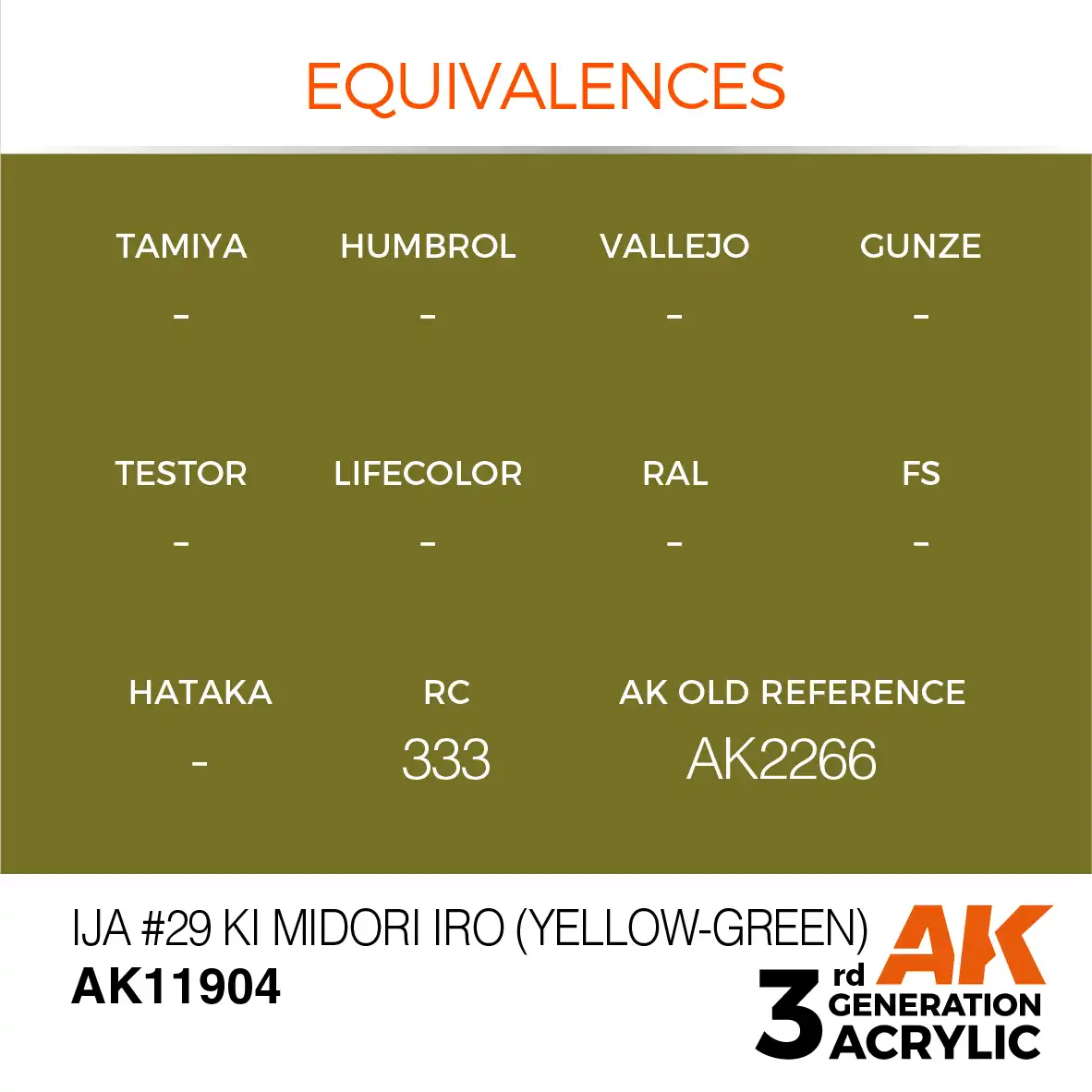AK Interactive 11904, 17 ml. 3GEN IJA #29 Ki Midori iro (Yellow-Green) Aircraft maket boyası - Görsel 3