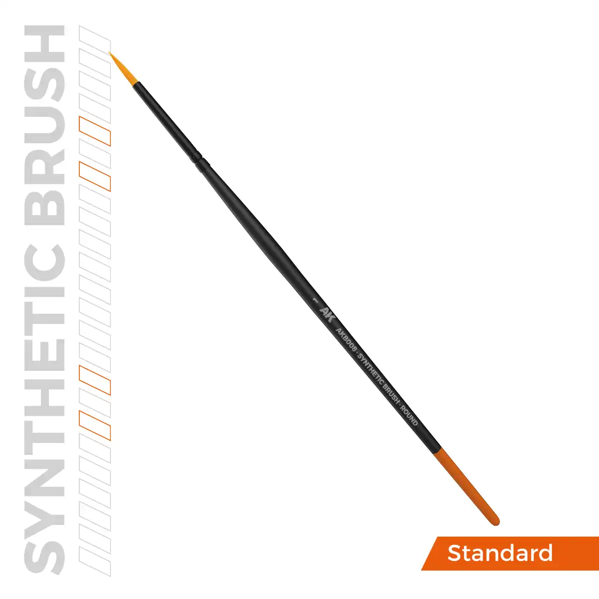 AK Interactive AKB008 No.1 Yuvarlak Uçlu sentetik maket boyama fırçası - Görsel 3