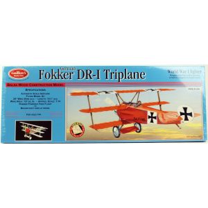 1/16 Fokker Triplane 50cm lazer kesim lastik motorlu balsa uçak kiti