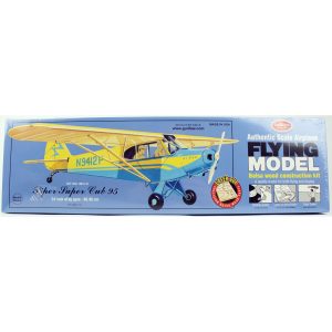 1/18 Piper Cub 95 60cm lazer kesim lastik motorlu balsa uçak kiti