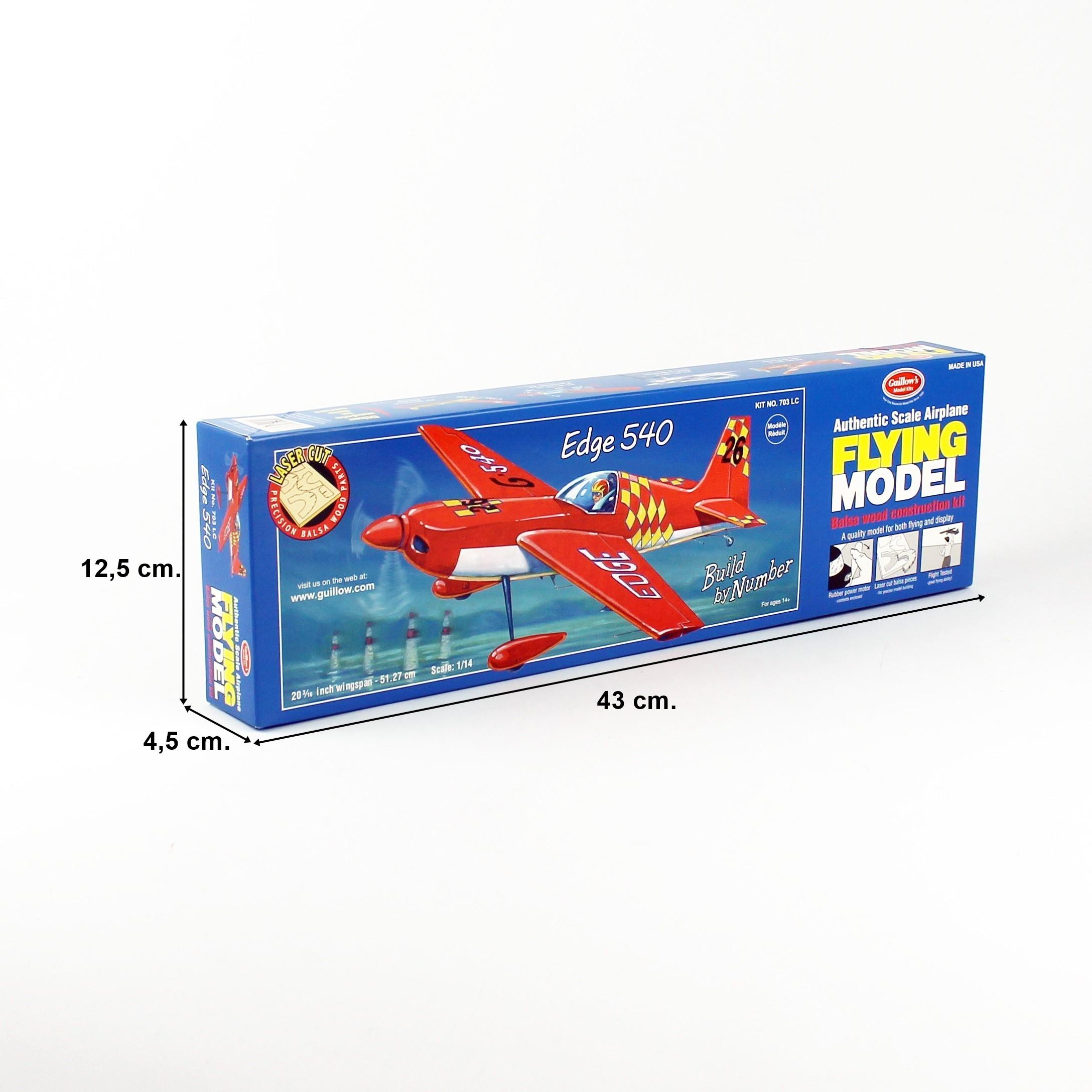 52cm lazer kesim lastik motorlu balsa uçak kiti, Guillows 703 Edge - Görsel 5