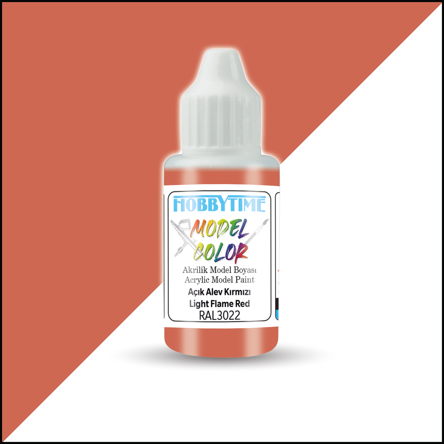 18 ml. RAL3022 Açık Alev Kırmızı Light Flame Red Akrilik Boya