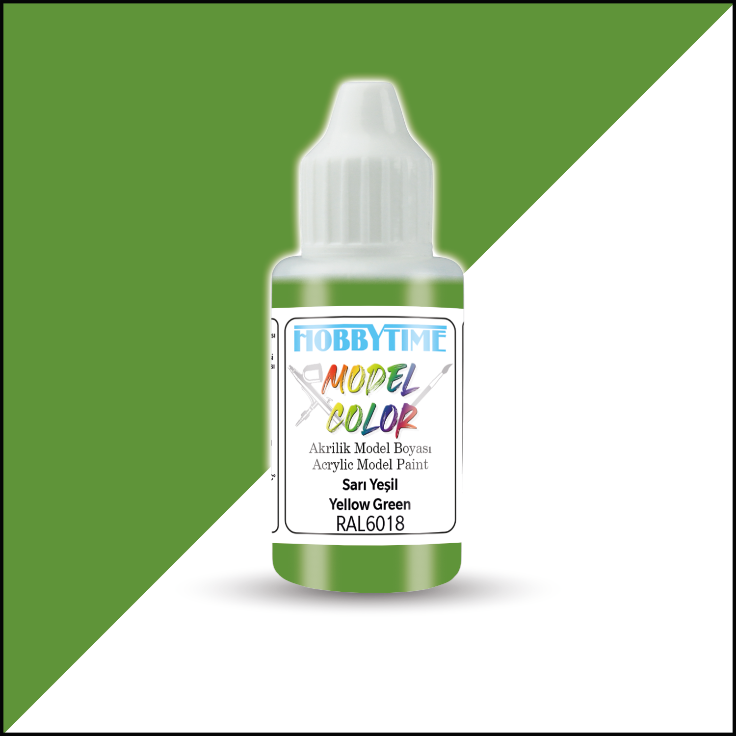18 ml. RAL6018 Sarı Yeşil Yellow Green Akrilik Boya