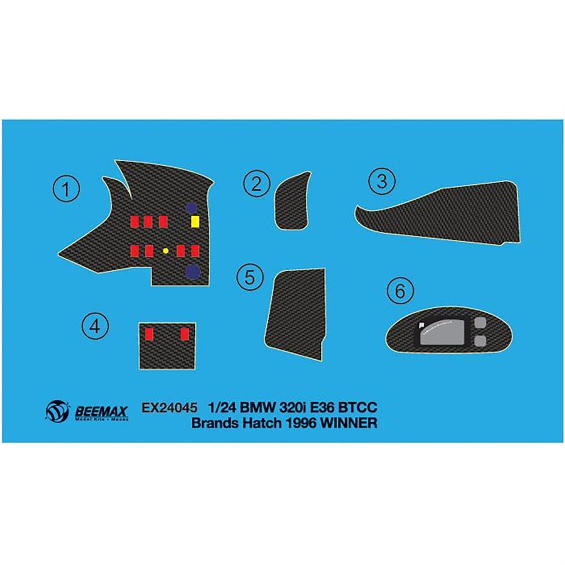 Nunu EX24045, 1/24 Detay Seti for Bmw 320i E36 BTCC Brands Hatch 1996 Detay Kiti - Görsel 3