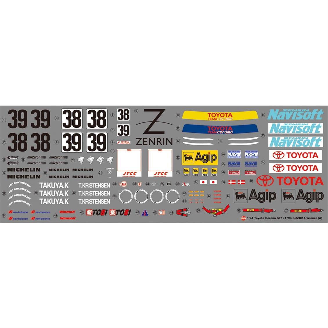 Nunu PN24020, 1/24 Toyota Corona ST191 1994 JTCC Suzuka araba maketi - Görsel 4