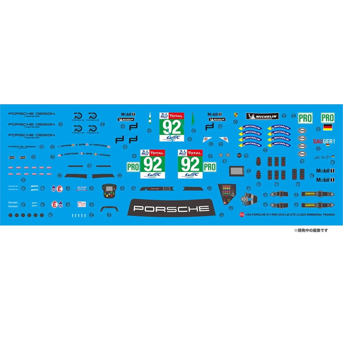 Nunu PN24040, 1/24 Porsche 911 RSR 2018 LM GTE Class araba maketi - Görsel 4