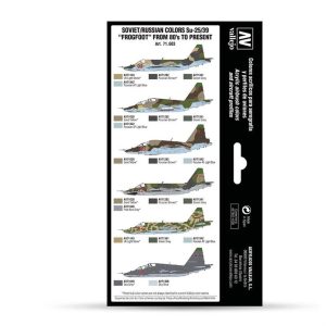 8x18 ml. 1980’lerden Günümüze kadar Sovyet/Rus renkleri Su-25/39 Model Air Boya Seti