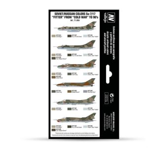 8x18 ml. 1990’lara kadar Sovyet/Rus renkleri Su-7/17 Fitter Model Air Boya Seti