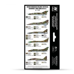 8x18 ml. 1960–2000 Sovyet/Rus renkleri Taktik Şemalar Bölüm I Model Air Boya Seti